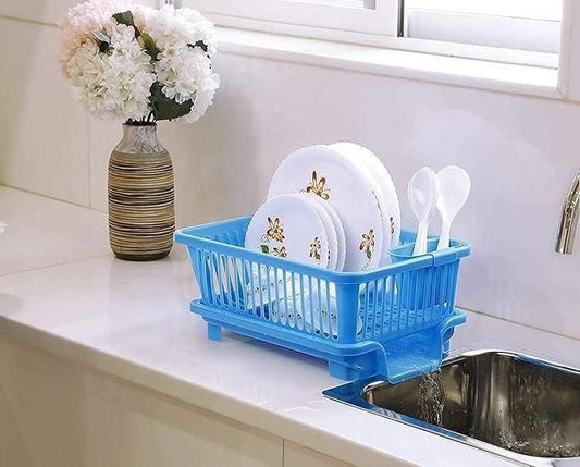 3 in 1 Kitchen Dish Drainer – Space-Saving Rack for Easy Drying