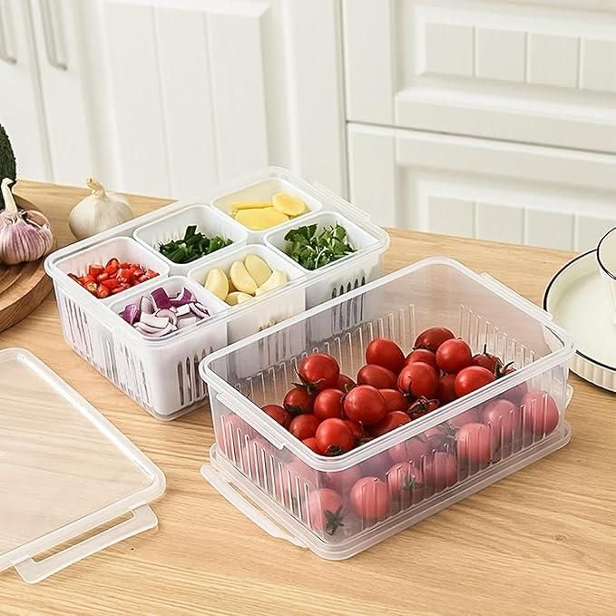 Food Storage Box With Lid and 6 Compartments